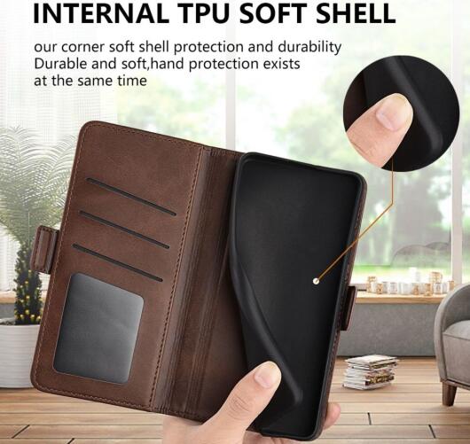 Honor 70 Hoesje Wallet Book Case Kunstleer Bruin afbeelding 8