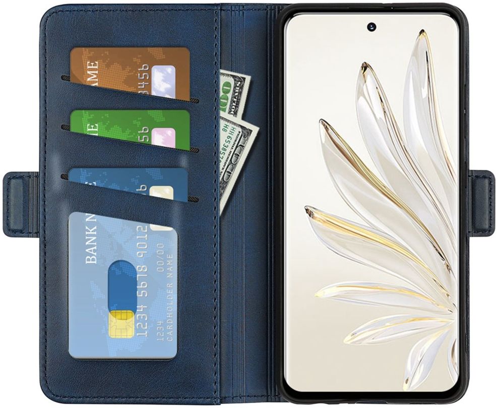 Honor 70 Hoesje Wallet Book Case Kunstleer Blauw afbeelding 1