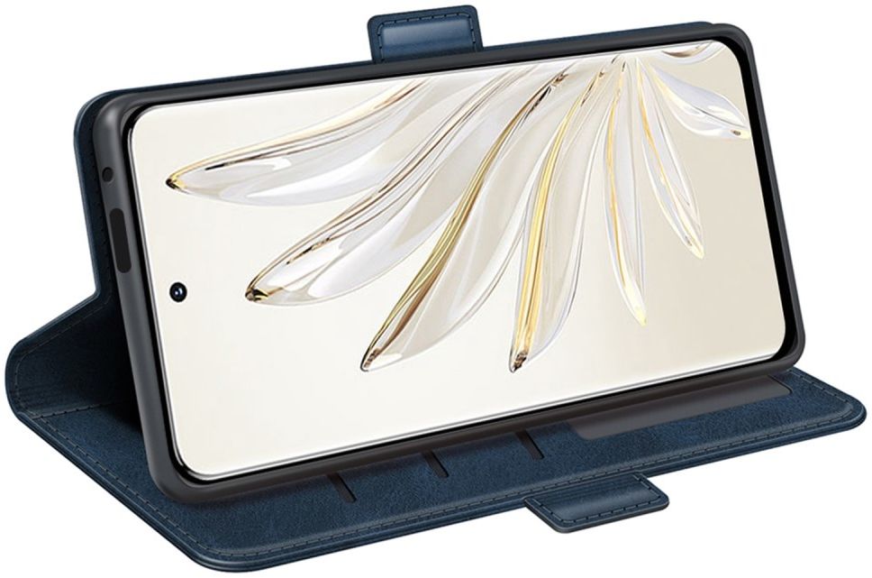 Honor 70 Hoesje Wallet Book Case Kunstleer Blauw afbeelding 5