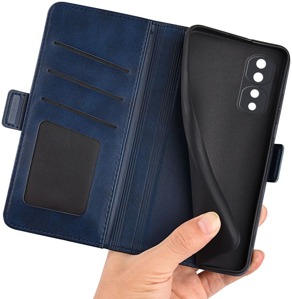 Honor 70 Hoesje Wallet Book Case Kunstleer Blauw afbeelding 6