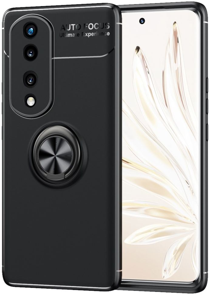 Honor 70 Hoesje met Magnetische Kickstand Ring Zwart afbeelding 1