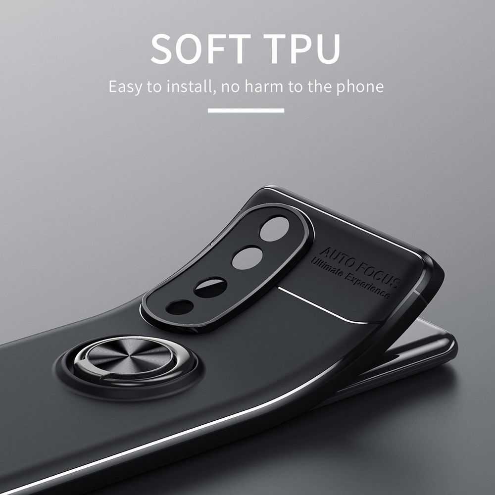 Honor 70 Hoesje met Magnetische Kickstand Ring Zwart afbeelding 4