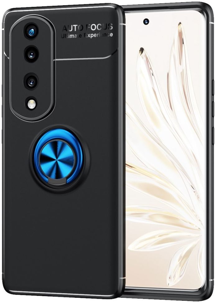 Honor 70 Hoesje met Magnetische Kickstand Ring Blauw afbeelding 1
