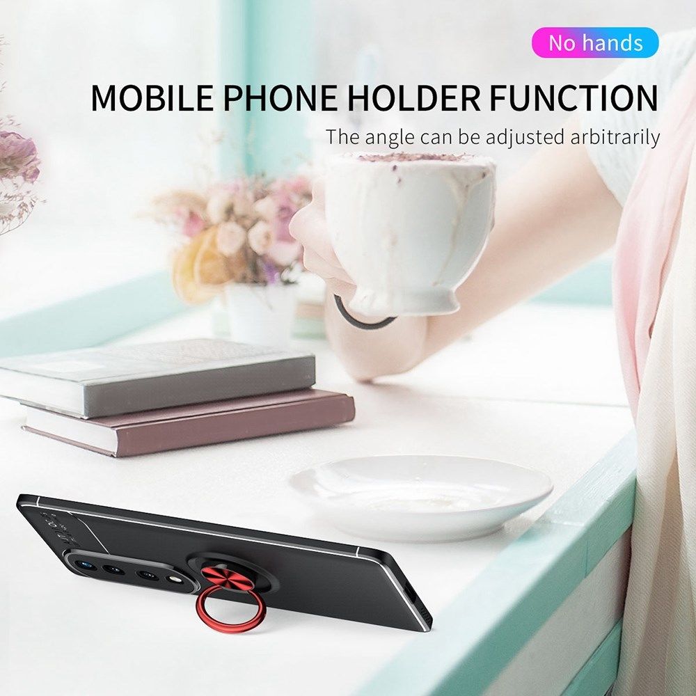 Honor 70 Hoesje met Magnetische Kickstand Ring Blauw afbeelding 3