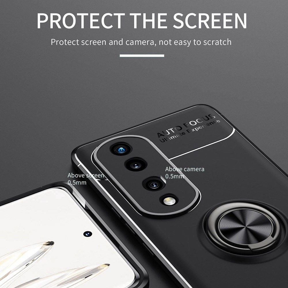 Honor 70 Hoesje met Magnetische Kickstand Ring Blauw afbeelding 5