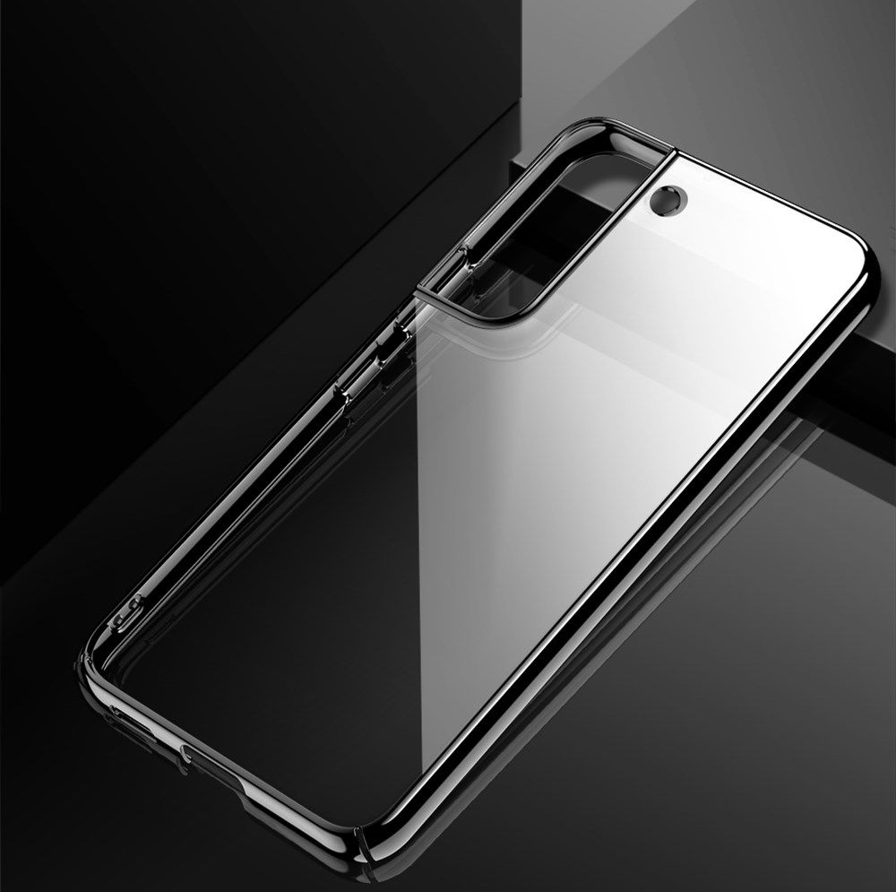 Samsung Galaxy S22 Ultra Hoesje Back Cover Transparant Zwart afbeelding 2