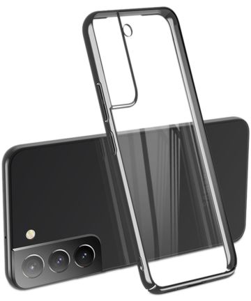 Samsung Galaxy S22 Hoesje Back Cover Transparant Zwart Hoesjes
