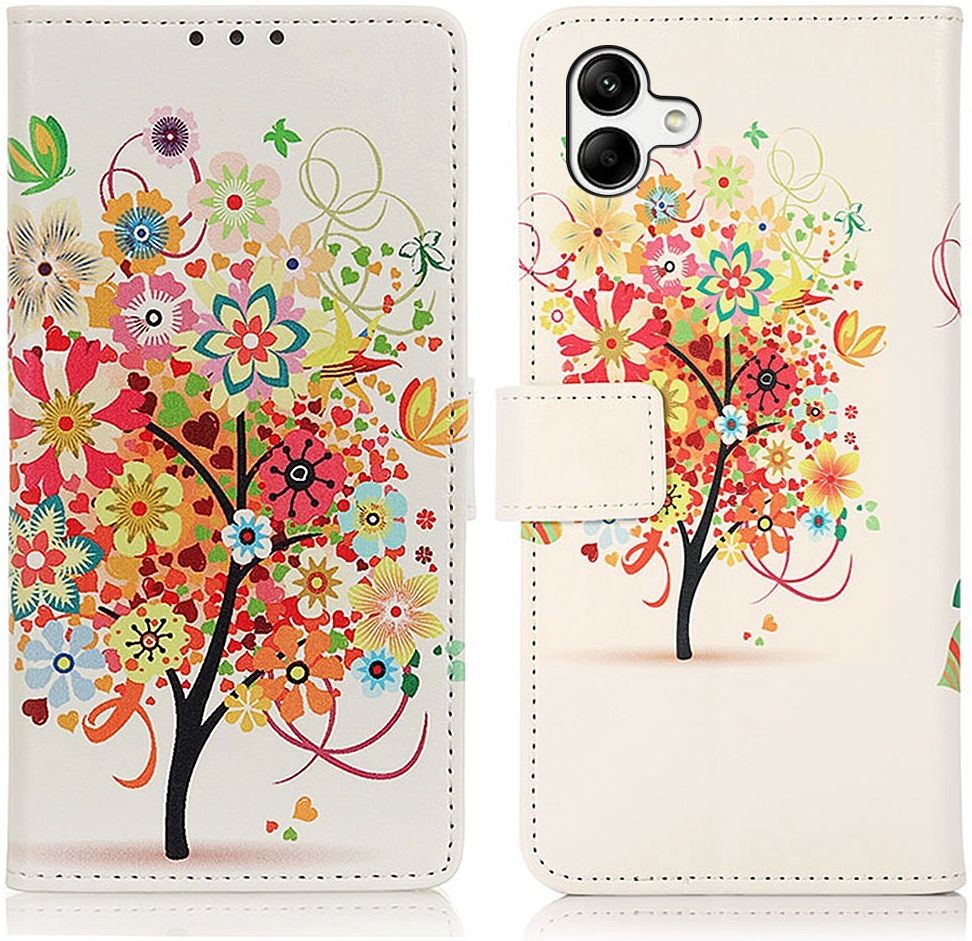 Samsung Galaxy A04 Hoesje Portemonnee Book Case met Gekleurde Boom afbeelding 7