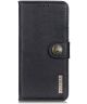 KHAZNEH Motorola Moto E22/E22i Hoesje Portemonnee Book Case Zwart