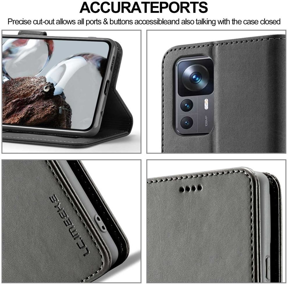 LC.IMEEKE Xiaomi 12T/12T Pro Hoesje Portemonnee Book Case Zwart afbeelding 8