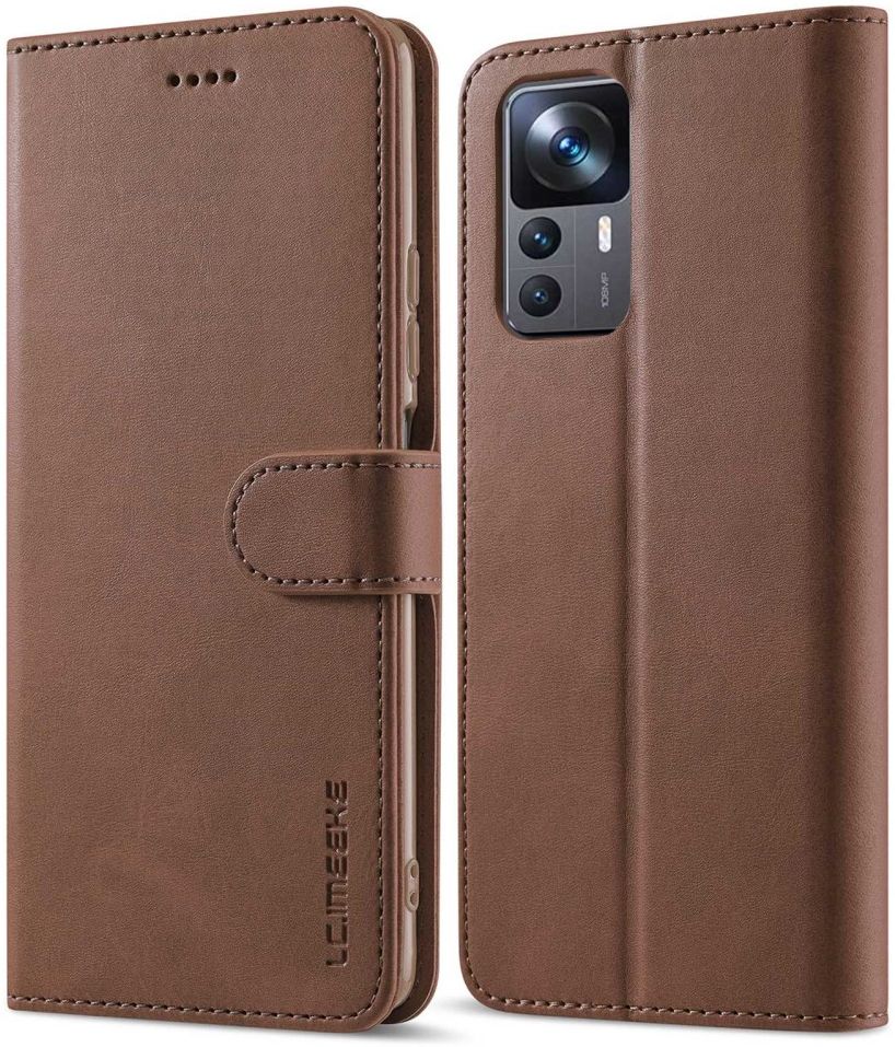 LC.IMEEKE Xiaomi 12T/12T Pro Hoesje Portemonnee Book Case Bruin afbeelding 11