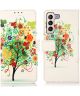 Samsung Galaxy S23 Plus Hoesje Portemonnee Book Case Flower Print