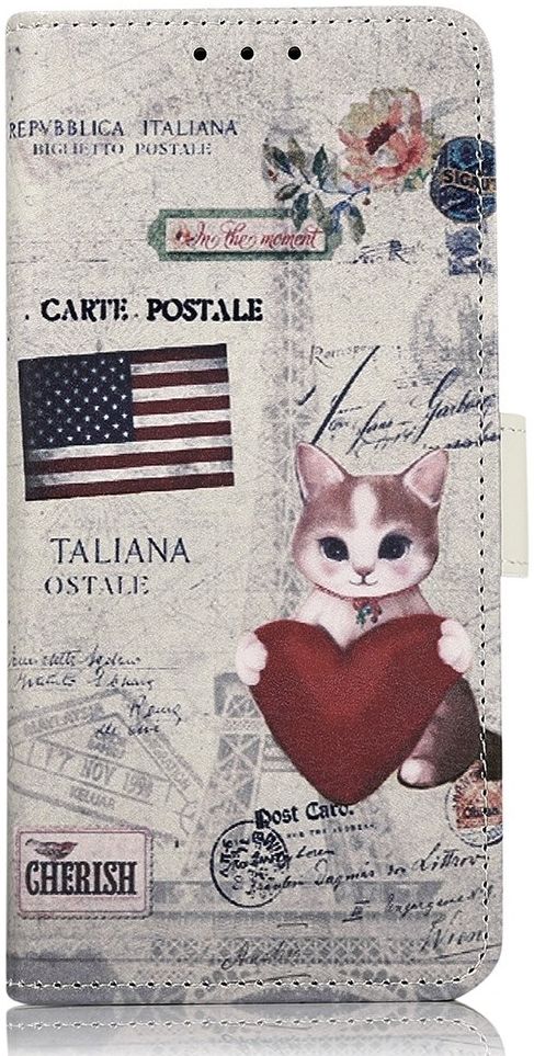 Samsung Galaxy S23 Hoesje Portemonnee Book Case Kat Print afbeelding 1