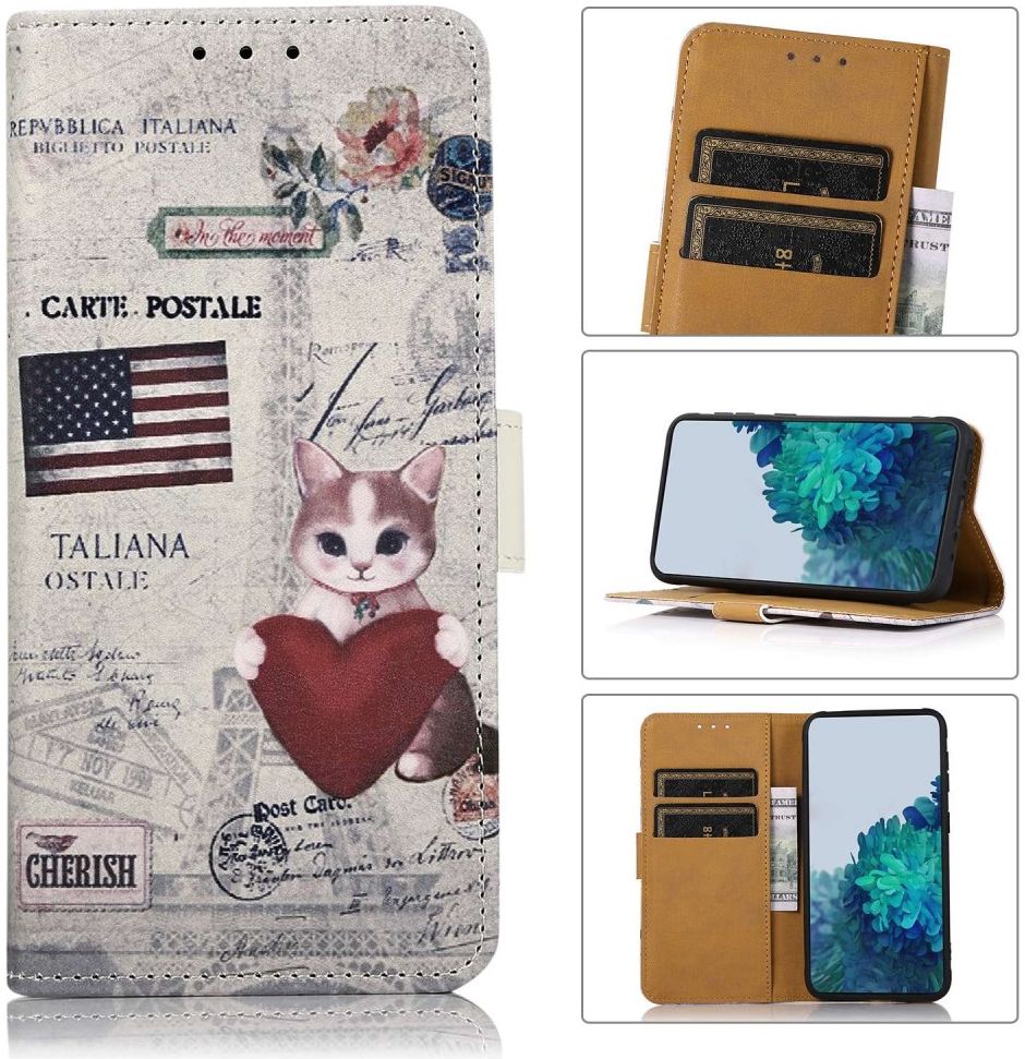 Samsung Galaxy S23 Hoesje Portemonnee Book Case Kat Print afbeelding 6