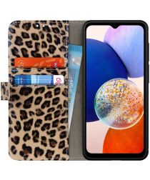 Samsung Galaxy A14 5G Hoesje Portemonnee Book Case Luipaard Print