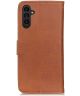 KHAZNEH Samsung Galaxy A14 Hoesje Portemonnee Book Case Bruin