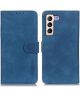 KHAZNEH Samsung Galaxy S23 Plus Hoesje Retro Wallet Book Case Blauw