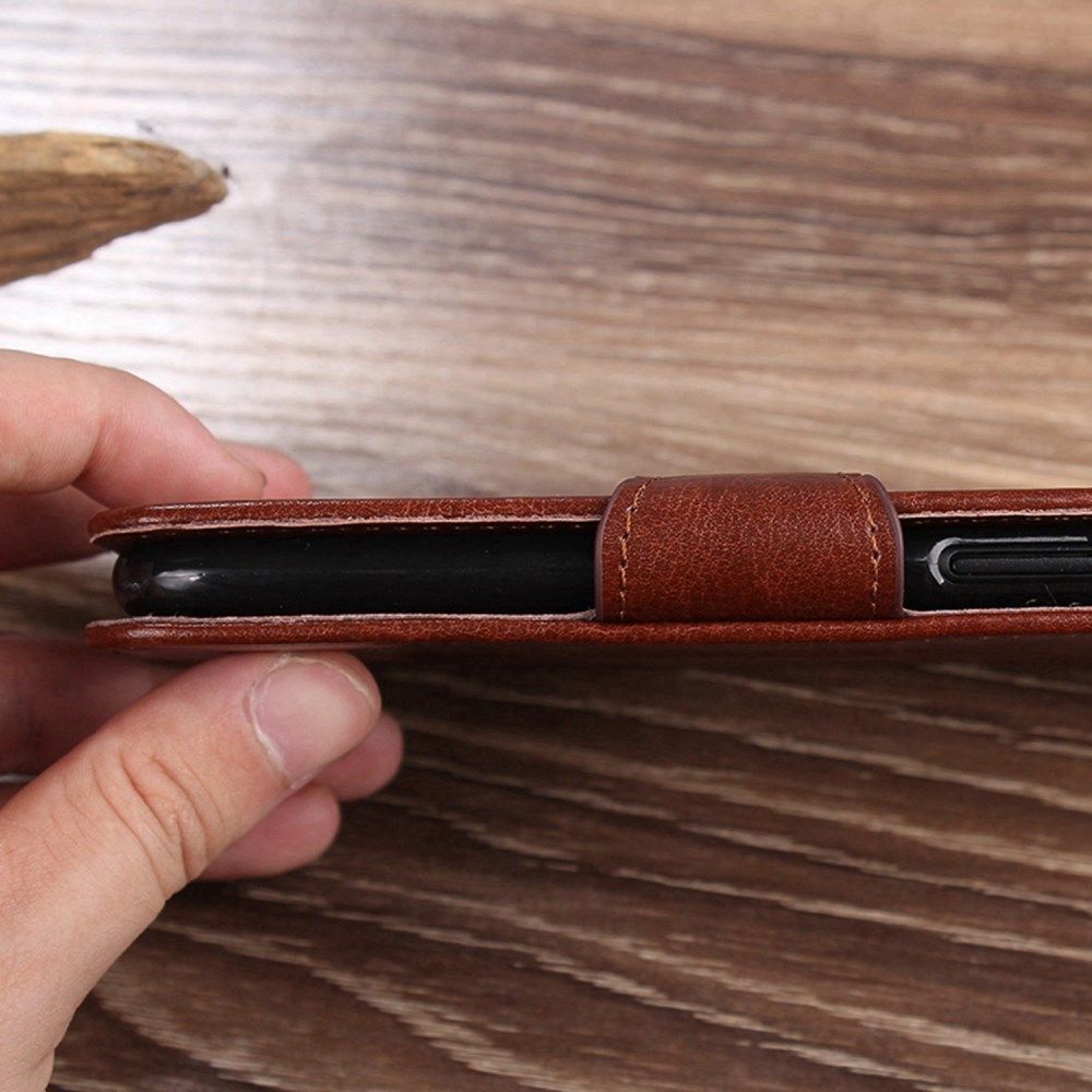 Oppo A57 / A57s / A77 Hoesje Wallet Book Case Kunstleer Bruin afbeelding 8