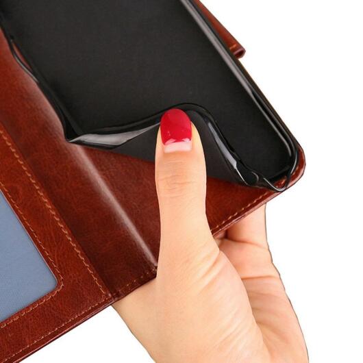 Oppo A57 / A57s / A77 Hoesje Wallet Book Case Kunstleer Bruin afbeelding 6
