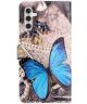 Samsung Galaxy A14 Hoesje Portemonnee Book Case Butterfly Print