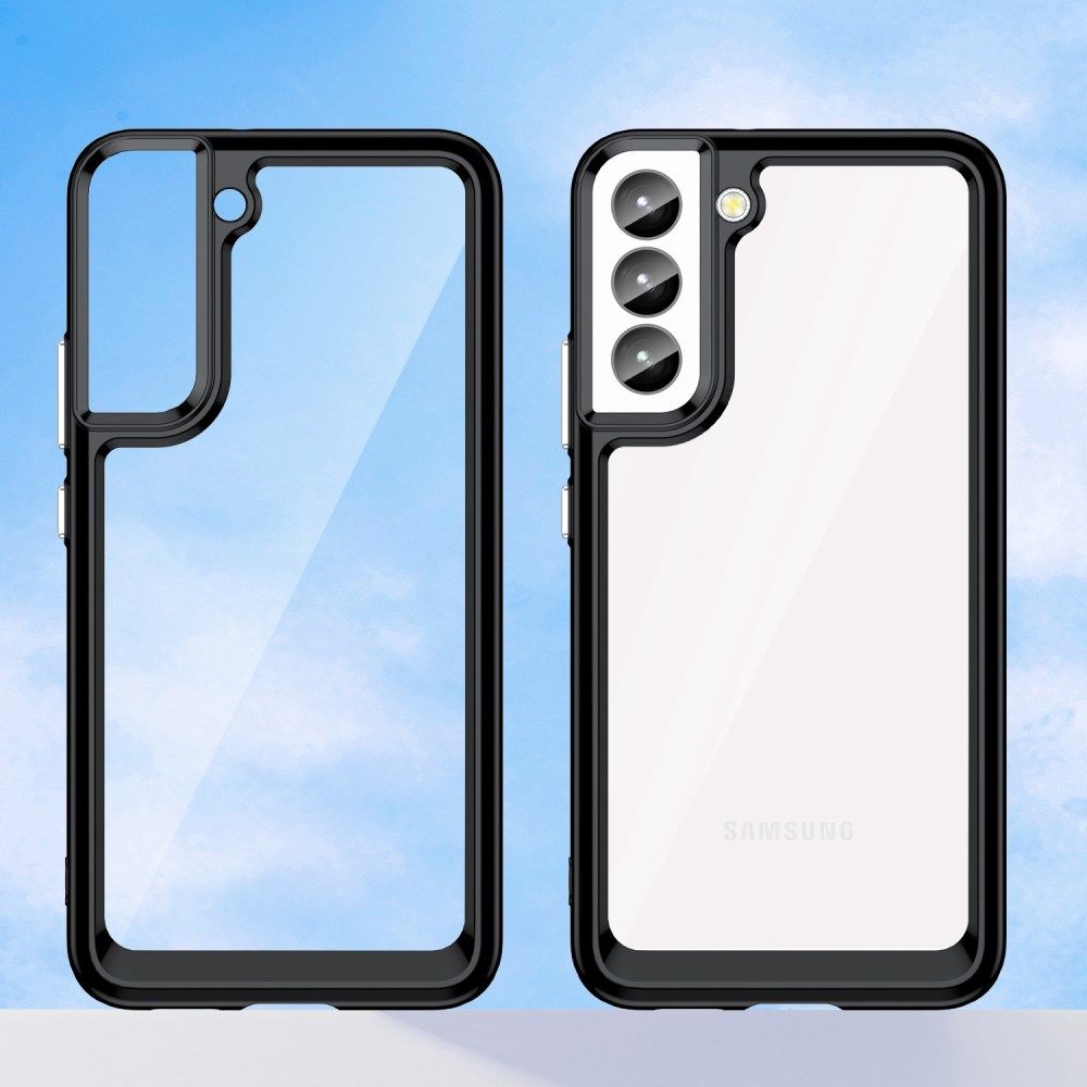 Samsung Galaxy S23 Plus Hoesje Hybride Back Cover Transparant Zwart afbeelding 2
