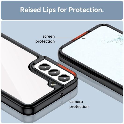 Samsung Galaxy S23 Plus Hoesje Hybride Back Cover Transparant Zwart afbeelding 6