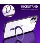 Apple iPhone 11 Hoesje MagSafe Back Cover Kickstand Transparant Paars