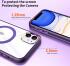 Apple iPhone 11 Hoesje MagSafe Back Cover Kickstand Transparant Paars afbeelding 4