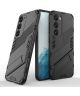 Samsung Galaxy S23 Plus Hoesje Shockproof Kickstand Back Cover Zwart