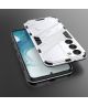 Samsung Galaxy S23 Plus Hoesje Shockproof Kickstand Back Cover Wit