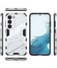 Samsung Galaxy S23 Plus Hoesje Shockproof Kickstand Back Cover Wit
