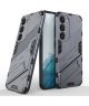 Samsung Galaxy S23 Plus Hoesje Shockproof Kickstand Back Cover Blauw