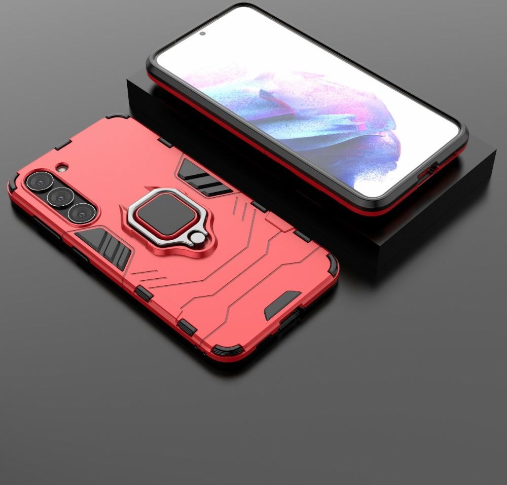 Samsung Galaxy S23 Hoesje met Magnetische Kickstand Ring Rood afbeelding 6