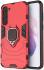 Samsung Galaxy S23 Hoesje met Magnetische Kickstand Ring Rood afbeelding 1