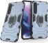 Samsung Galaxy S23 Hoesje met Magnetische Kickstand Ring Blauw afbeelding 2