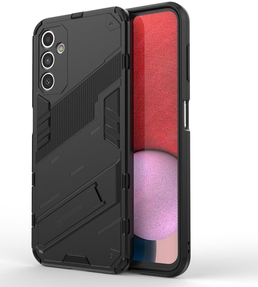 Samsung Galaxy A14 Hoesje Shockproof Kickstand Back Cover Zwart afbeelding 1