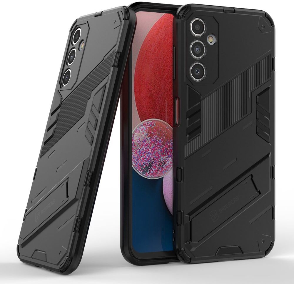 Samsung Galaxy A14 Hoesje Shockproof Kickstand Back Cover Zwart afbeelding 2