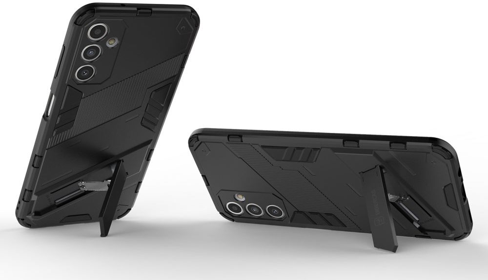Samsung Galaxy A14 Hoesje Shockproof Kickstand Back Cover Zwart afbeelding 3