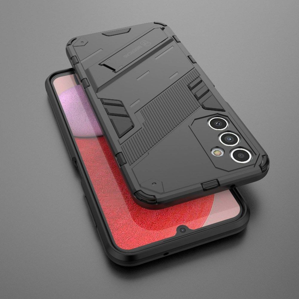Samsung Galaxy A14 Hoesje Shockproof Kickstand Back Cover Zwart afbeelding 5