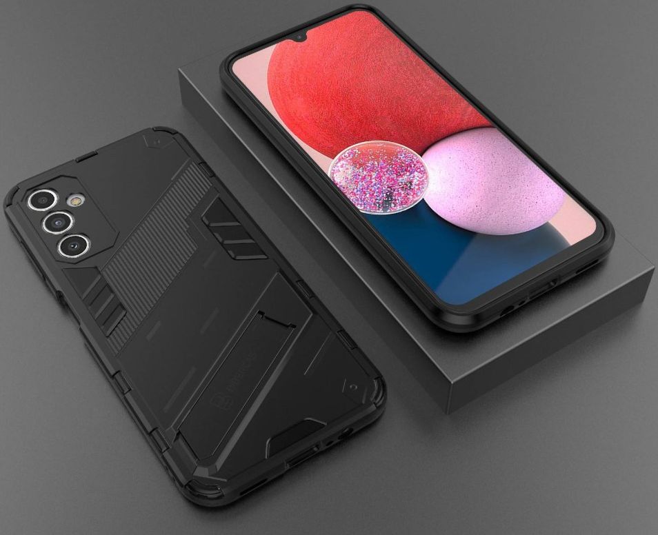 Samsung Galaxy A14 Hoesje Shockproof Kickstand Back Cover Zwart afbeelding 6