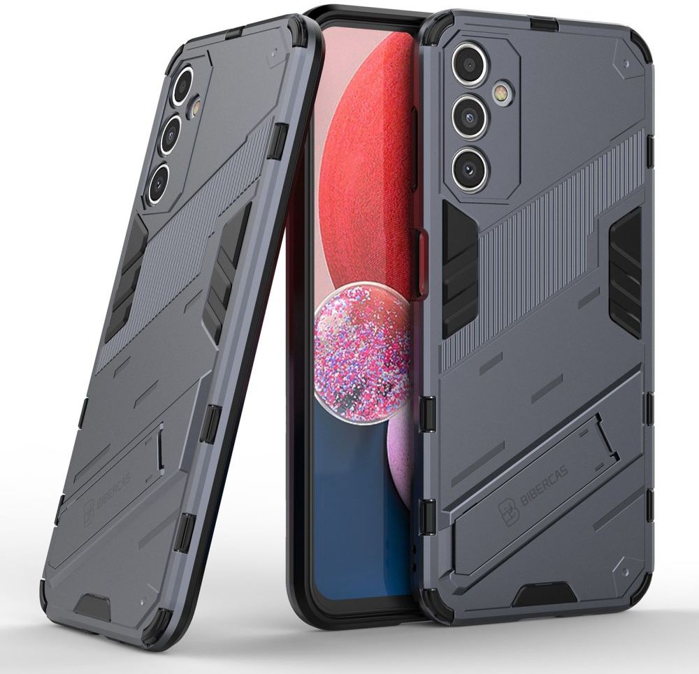 Samsung Galaxy A14 Hoesje Shockproof Kickstand Back Cover Blauw afbeelding 2