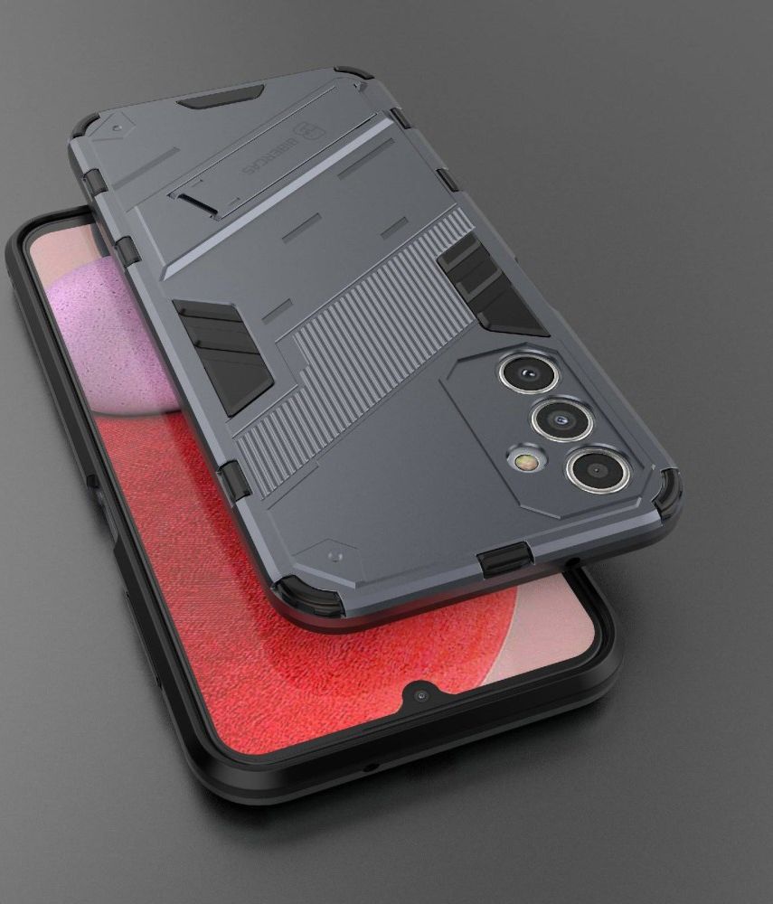 Samsung Galaxy A14 Hoesje Shockproof Kickstand Back Cover Blauw afbeelding 5