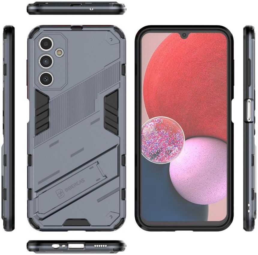 Samsung Galaxy A14 Hoesje Shockproof Kickstand Back Cover Blauw afbeelding 7