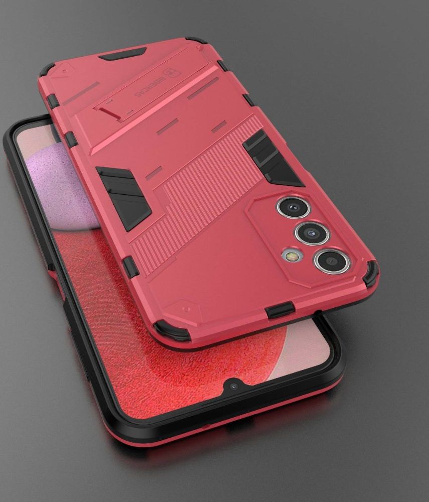 Samsung Galaxy A14 Hoesje Shockproof Kickstand Back Cover Roze afbeelding 5