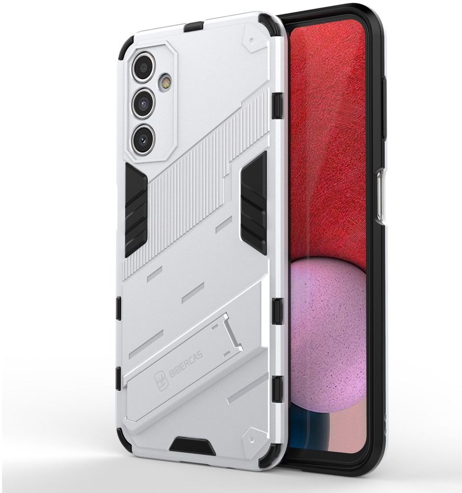Samsung Galaxy A14 Hoesje Shockproof Kickstand Back Cover Wit afbeelding 1