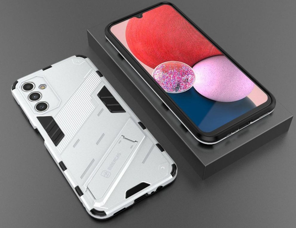 Samsung Galaxy A14 Hoesje Shockproof Kickstand Back Cover Wit afbeelding 6