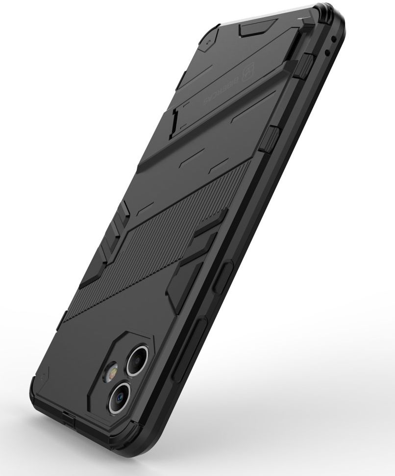 Samsung Galaxy A04 Hoesje Hybride Back Cover met Kickstand Zwart afbeelding 4