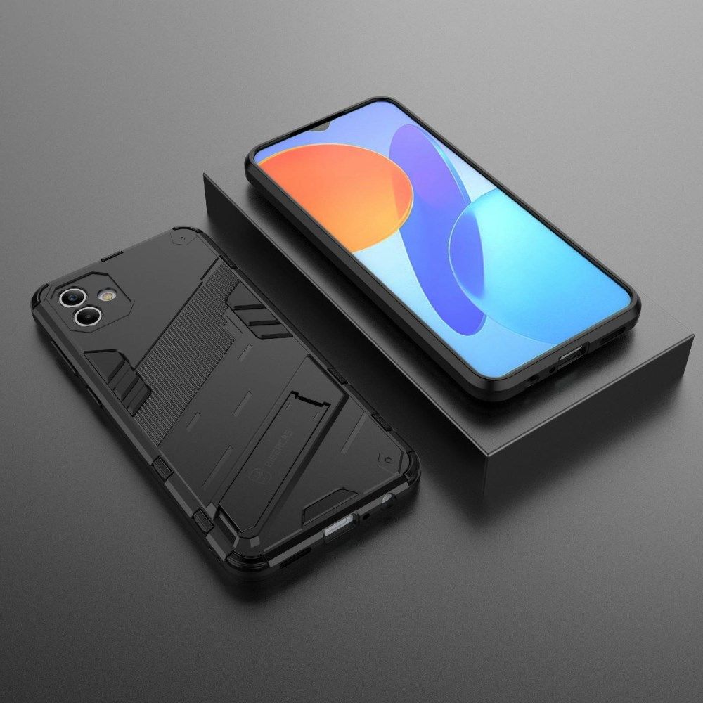 Samsung Galaxy A04 Hoesje Hybride Back Cover met Kickstand Zwart afbeelding 6