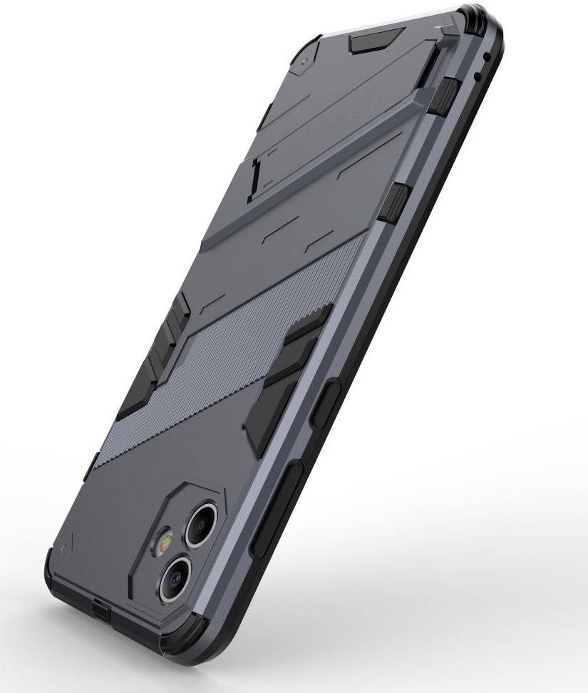 Samsung Galaxy A04 Hoesje Hybride Back Cover met Kickstand Blauw afbeelding 4