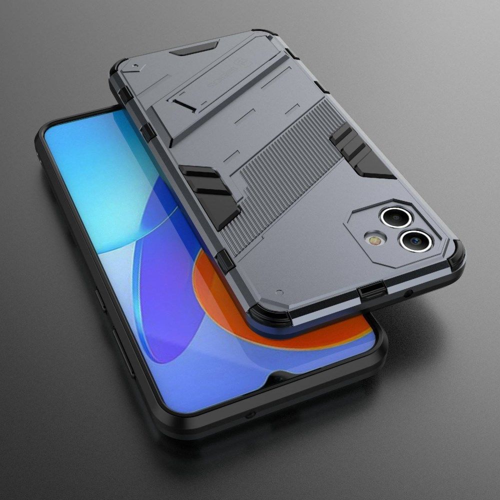 Samsung Galaxy A04 Hoesje Hybride Back Cover met Kickstand Blauw afbeelding 5